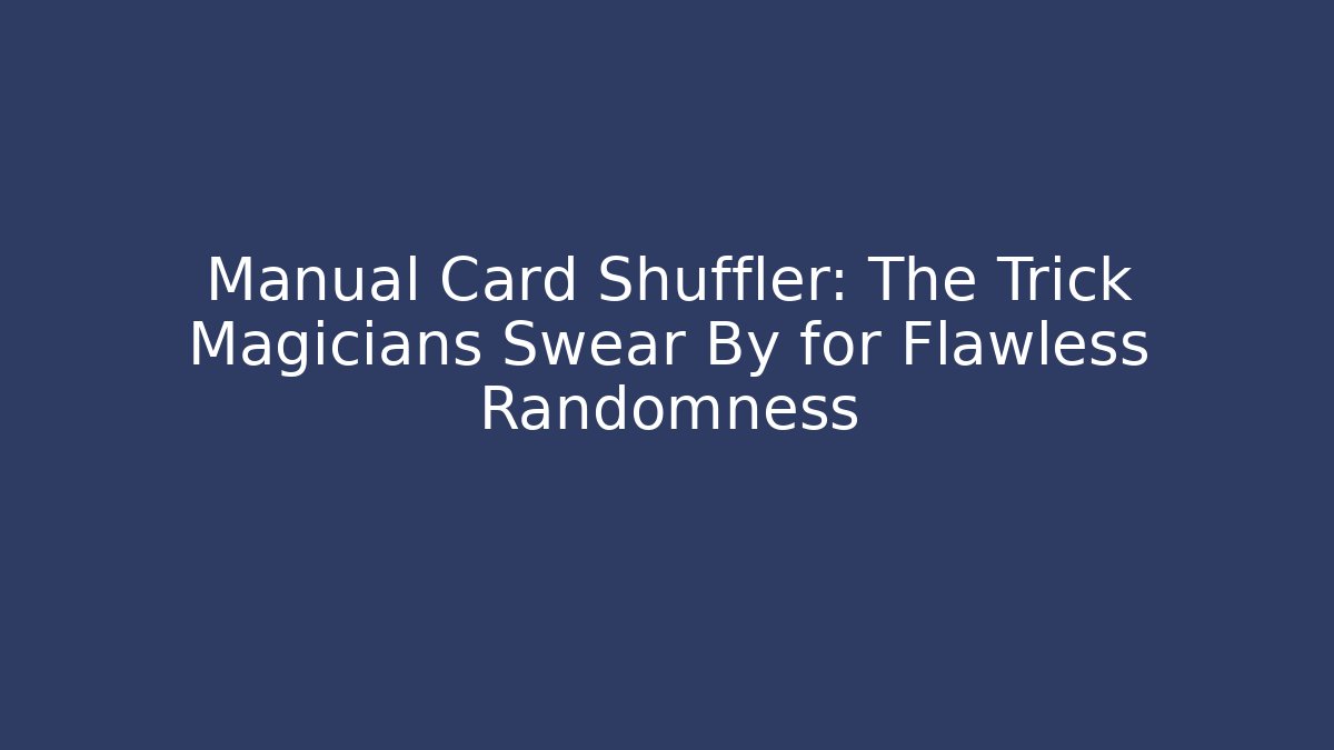 Manual Card Shuffler: The Trick Magicians Swear By for Flawless Randomness