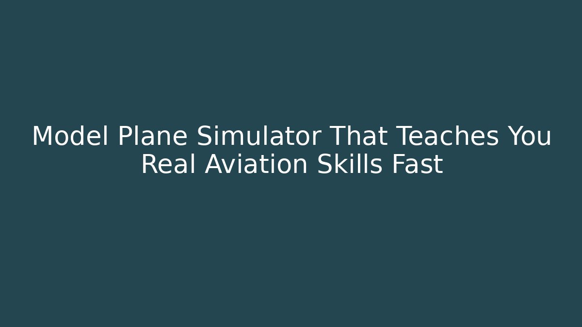 Model Plane Simulator That Teaches You Real Aviation Skills Fast - Buddy Program