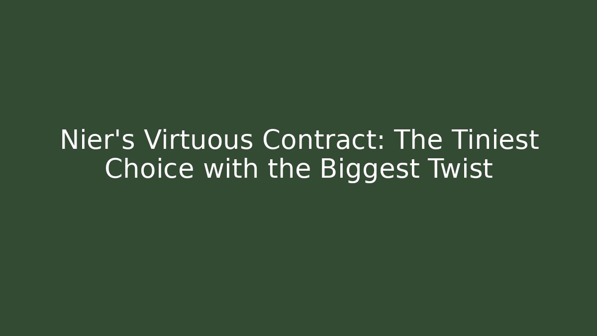 Nier's Virtuous Contract: The Tiniest Choice with the Biggest Twist - Buddy Program