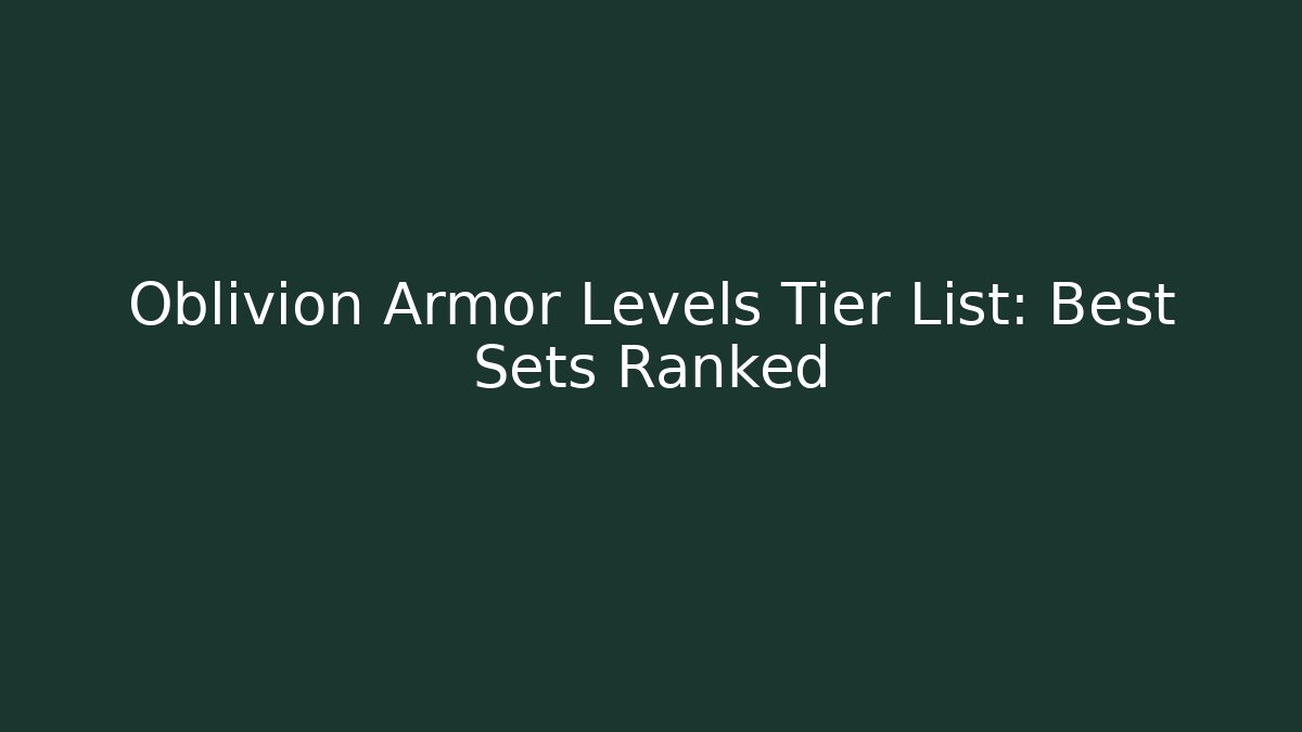 Oblivion Armor Levels Tier List: Best Sets Ranked