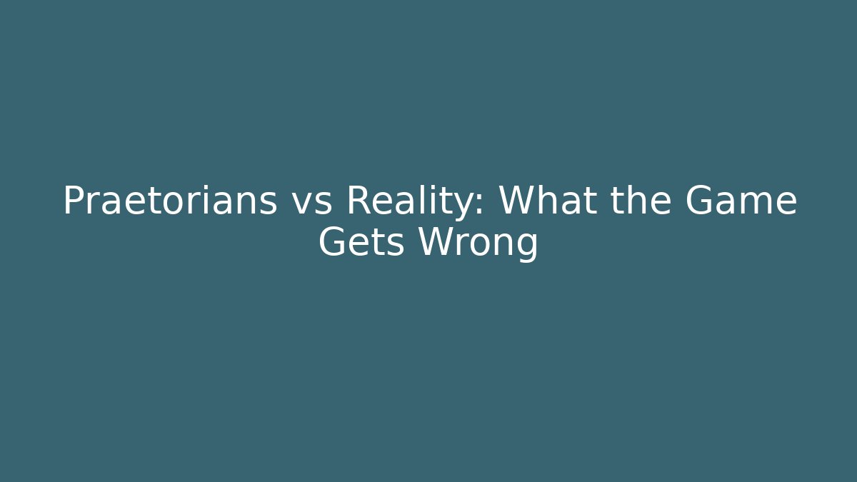 Praetorians vs Reality: What the Game Gets Wrong - Buddy Program