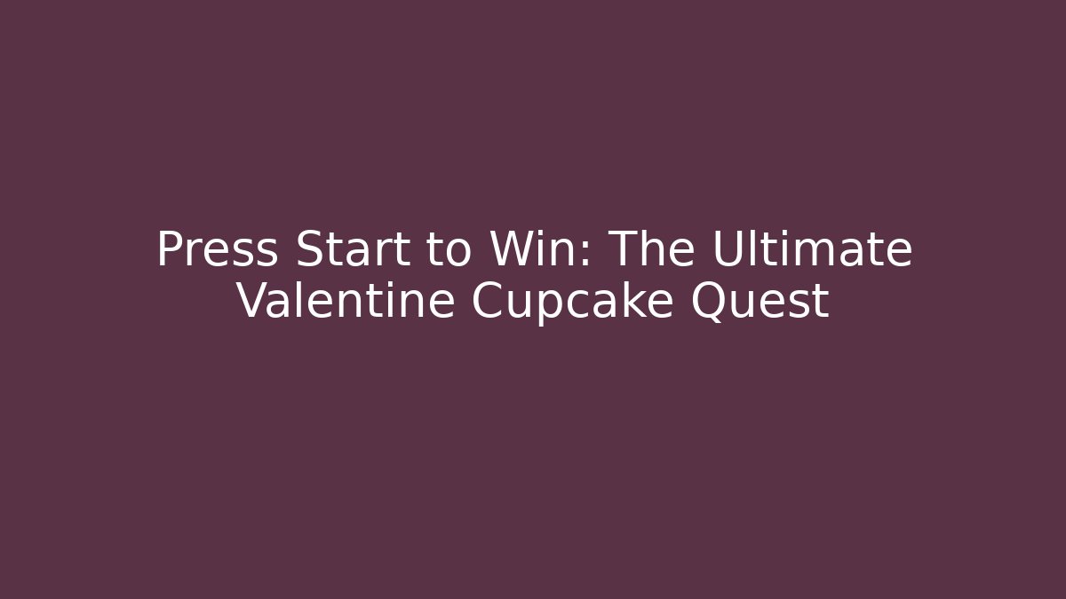 Press Start to Win: The Ultimate Valentine Cupcake Quest
