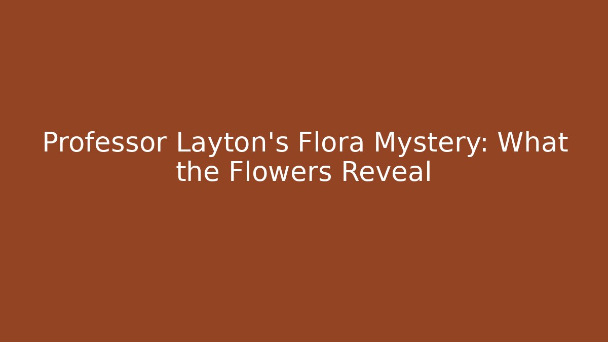Professor Layton's Flora Mystery: What the Flowers Reveal