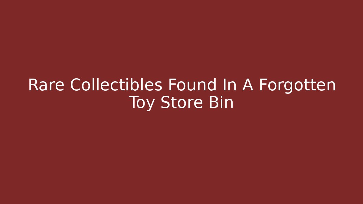 Rare Collectibles Found In A Forgotten Toy Store Bin