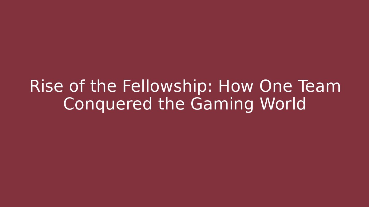 Rise of the Fellowship: How One Team Conquered the Gaming World - Buddy Program
