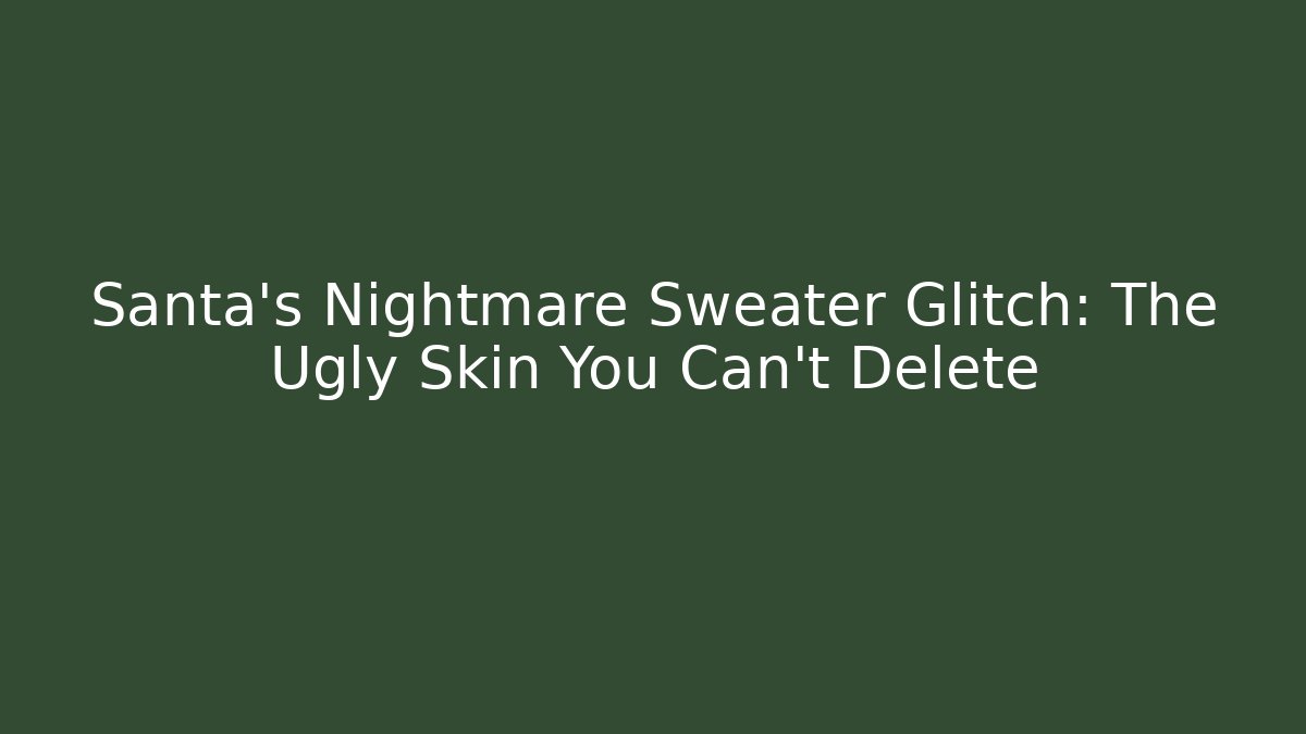 Santa's Nightmare Sweater Glitch: The Ugly Skin You Can't Delete - Buddy Program