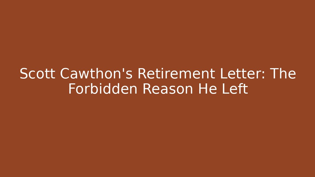 Scott Cawthon's Retirement Letter: The Forbidden Reason He Left
