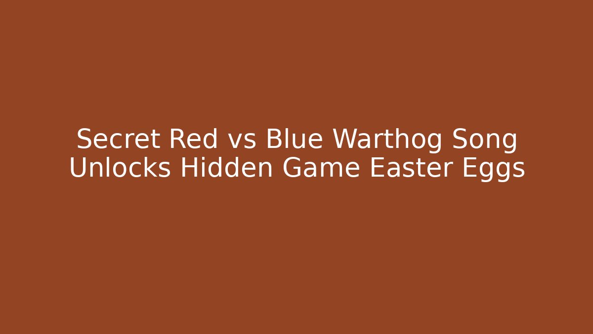 Secret Red vs Blue Warthog Song Unlocks Hidden Game Easter Eggs