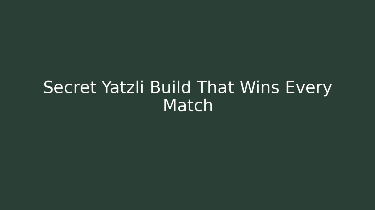Secret Yatzli Build That Wins Every Match - Buddy Program