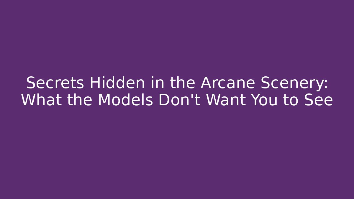 Secrets Hidden in the Arcane Scenery: What the Models Don't Want You to See