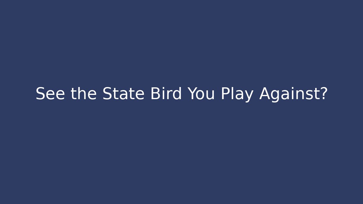 See the State Bird You Play Against?