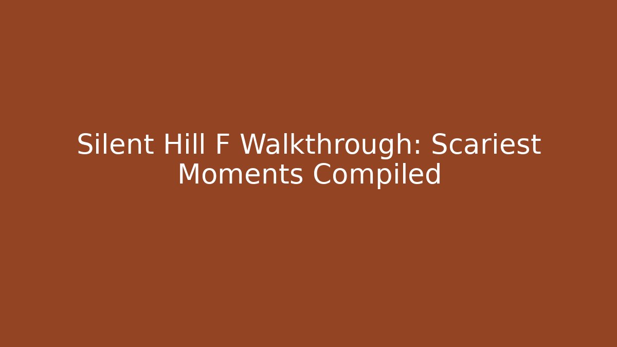Silent Hill F Walkthrough: Scariest Moments Compiled