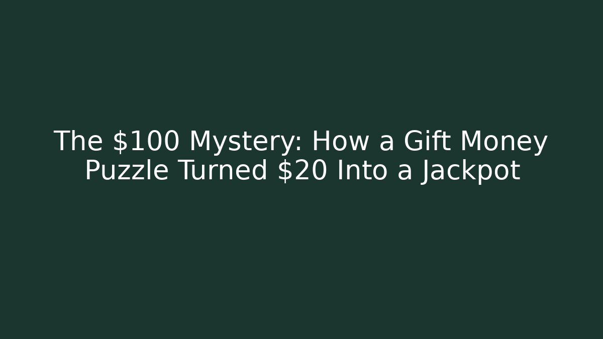 The $100 Mystery: How a Gift Money Puzzle Turned $20 Into a Jackpot