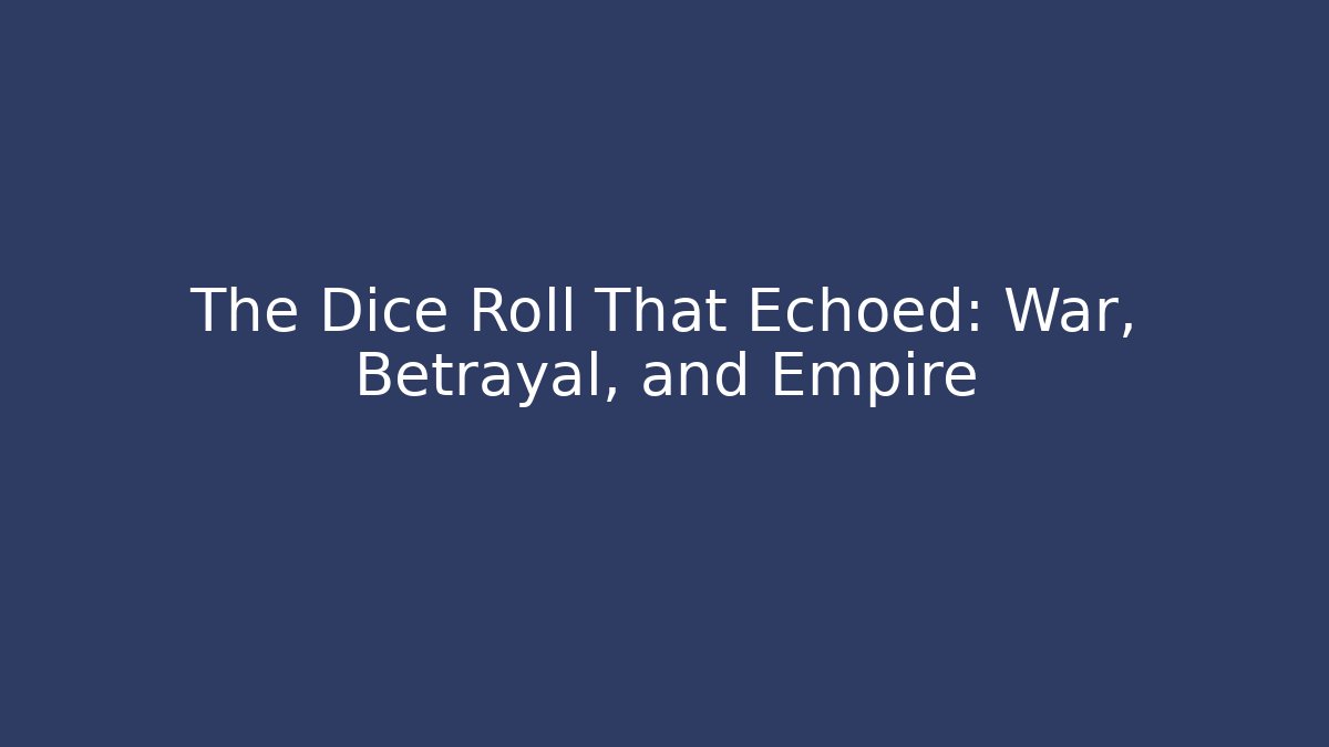 The Dice Roll That Echoed: War, Betrayal, and Empire