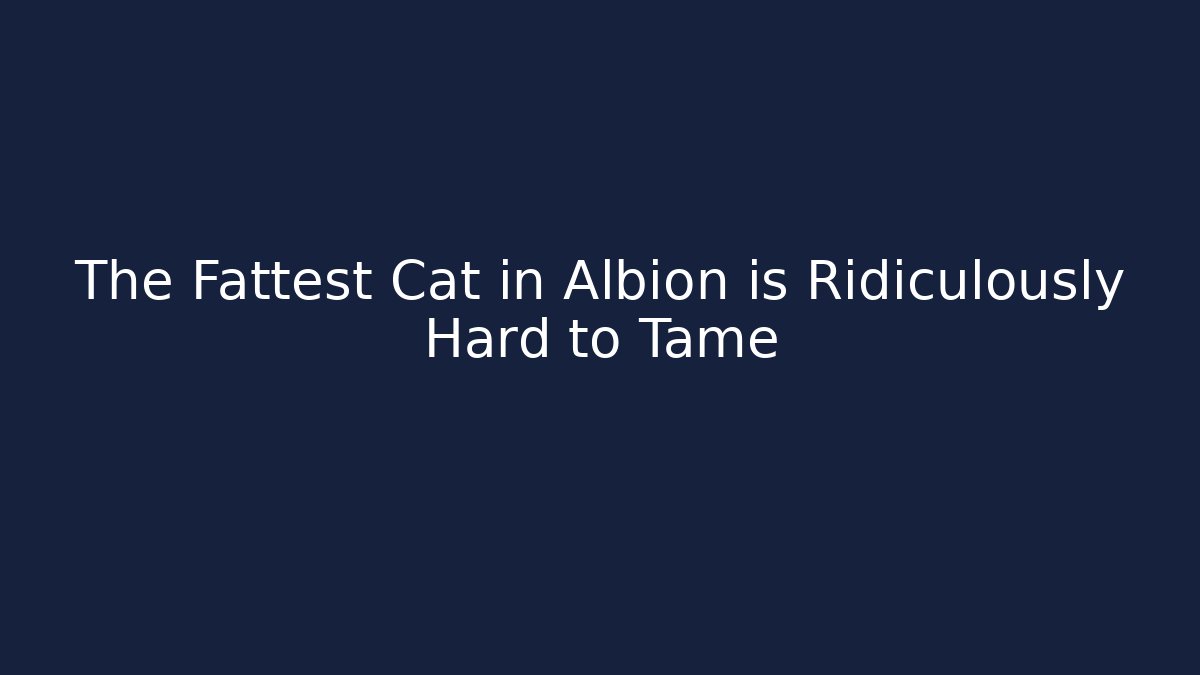 The Fattest Cat in Albion is Ridiculously Hard to Tame