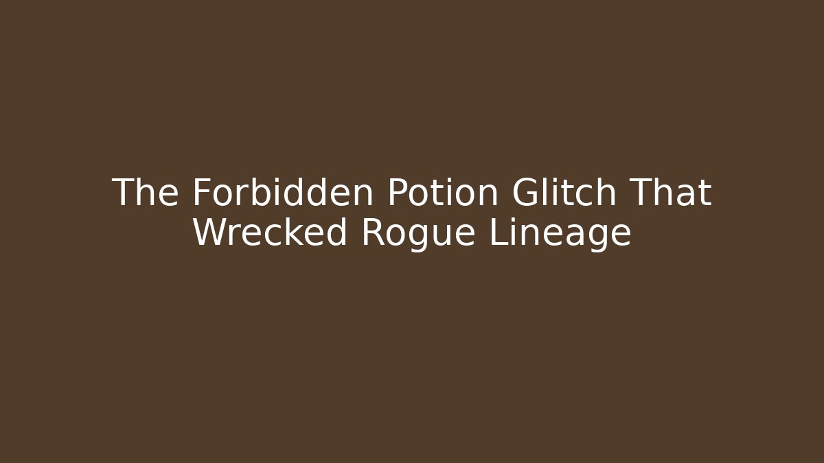 The Forbidden Potion Glitch That Wrecked Rogue Lineage