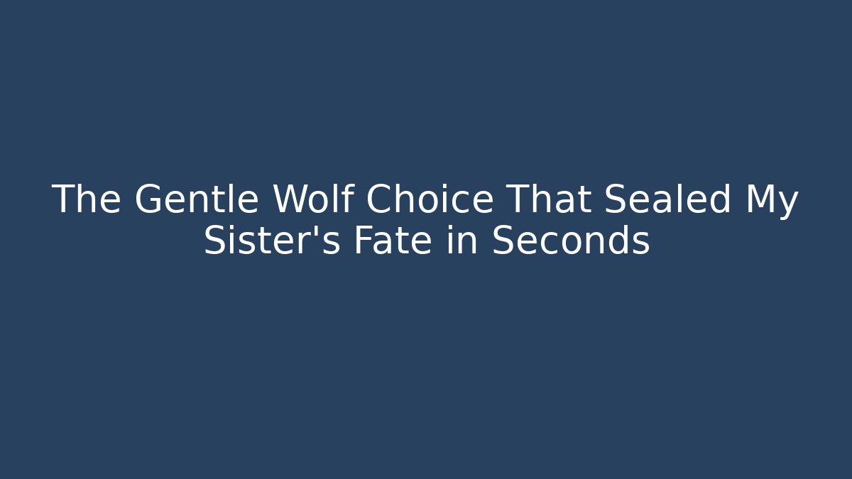The Gentle Wolf Choice That Sealed My Sister's Fate in Seconds