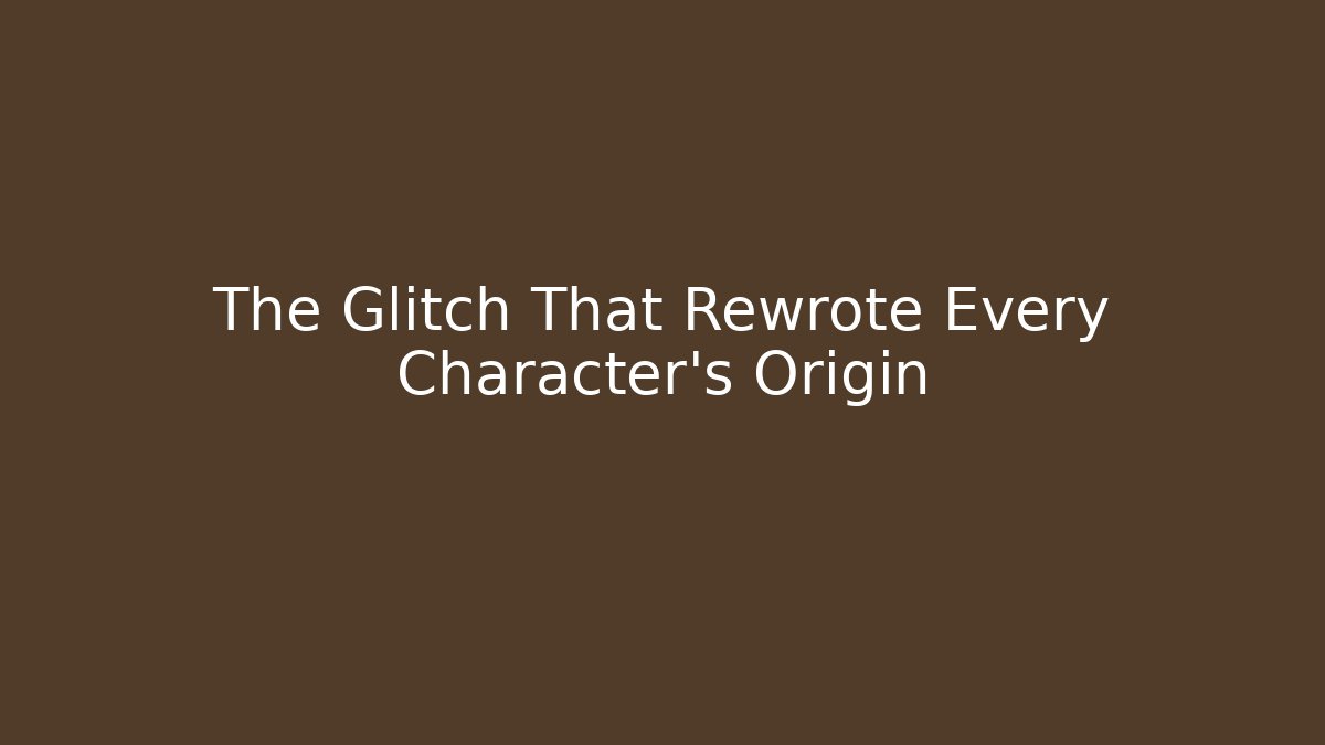 The Glitch That Rewrote Every Character's Origin - Buddy Program