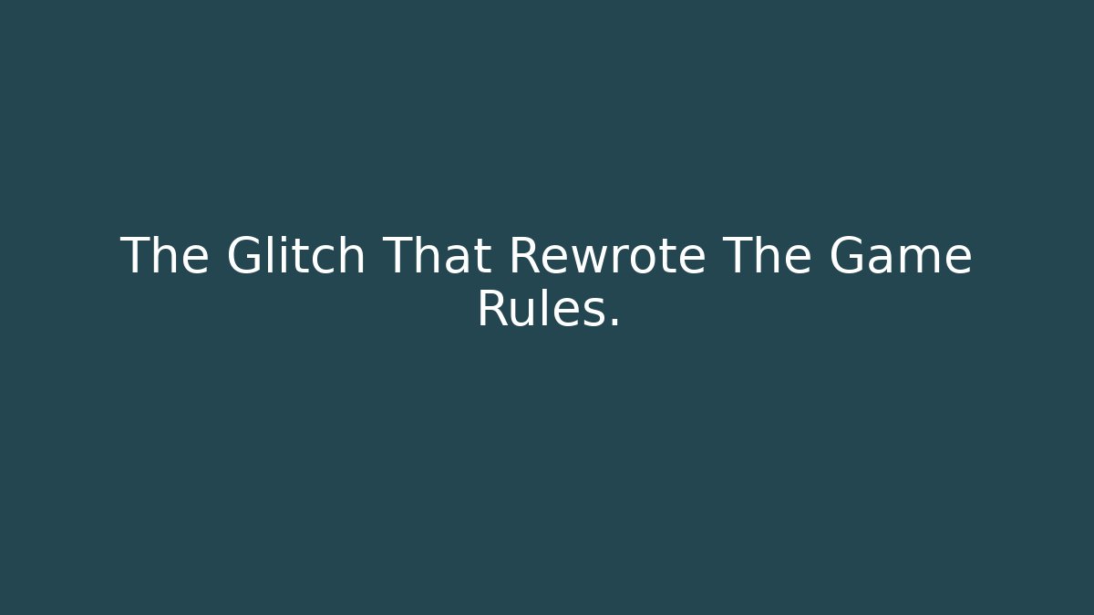 The Glitch That Rewrote The Game Rules.