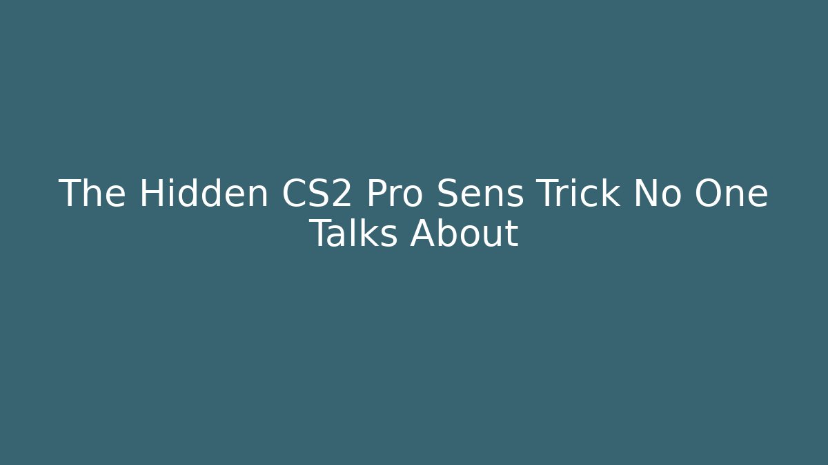 The Hidden CS2 Pro Sens Trick No One Talks About