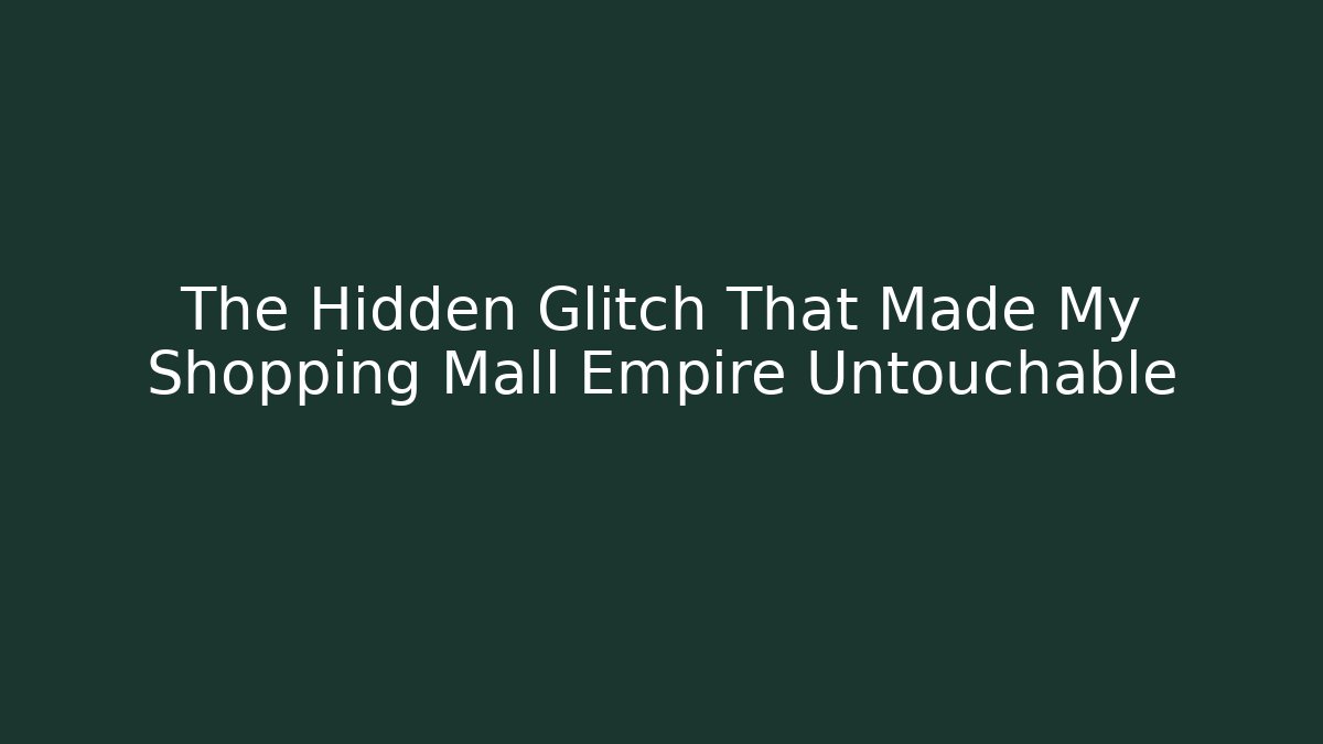 The Hidden Glitch That Made My Shopping Mall Empire Untouchable
