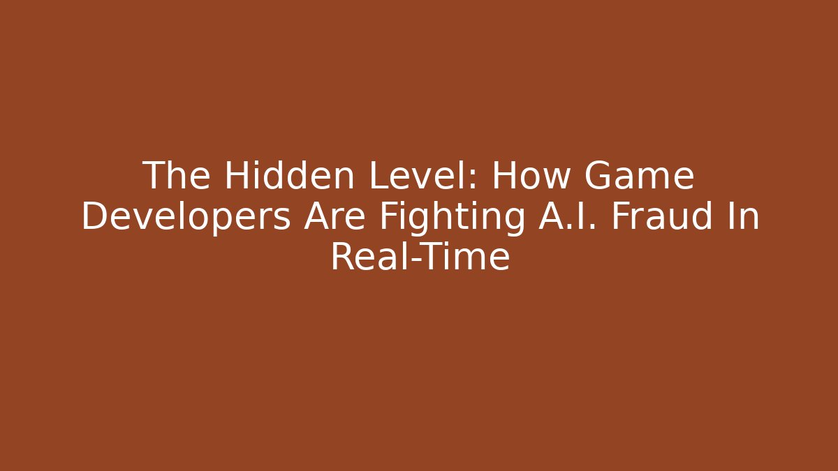 The Hidden Level: How Game Developers Are Fighting A.I. Fraud In Real-Time