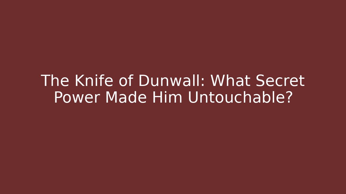 The Knife of Dunwall: What Secret Power Made Him Untouchable?