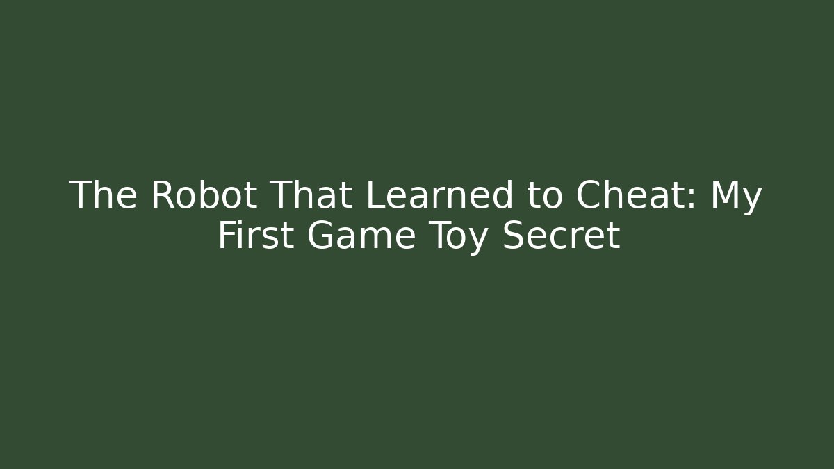 The Robot That Learned to Cheat: My First Game Toy Secret - Buddy Program