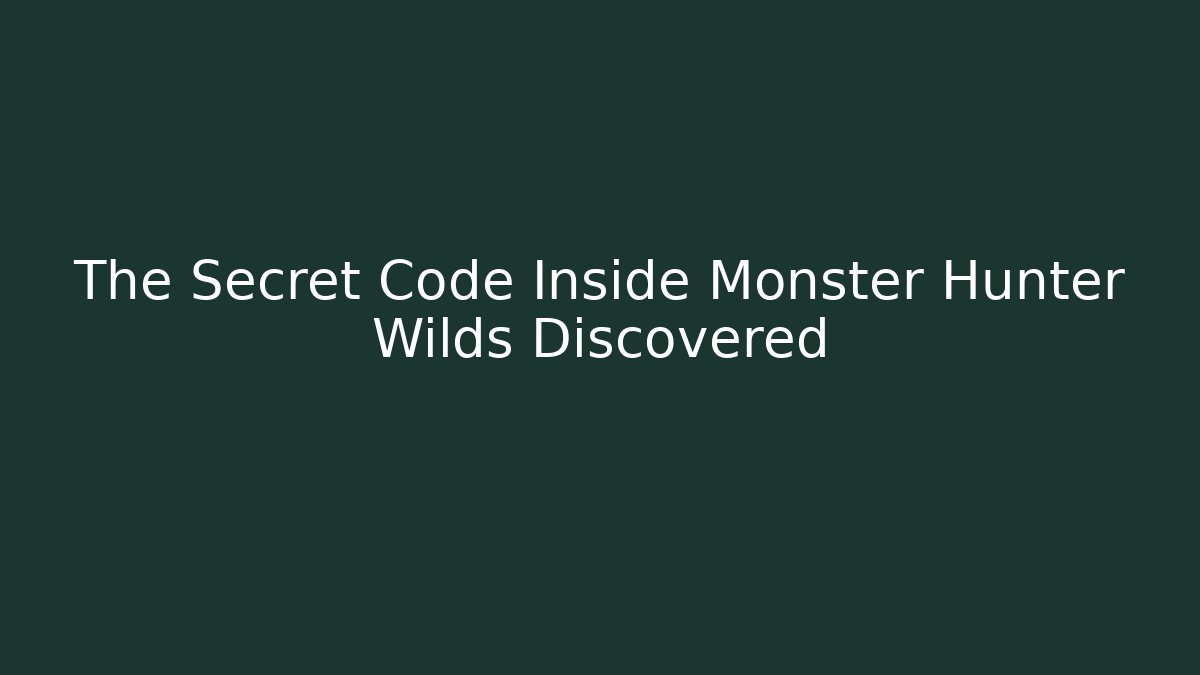 The Secret Code Inside Monster Hunter Wilds Discovered