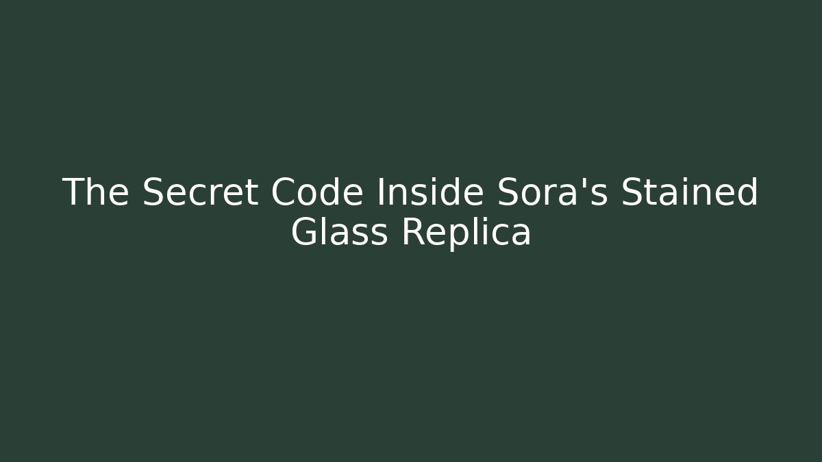The Secret Code Inside Sora's Stained Glass Replica - Buddy Program