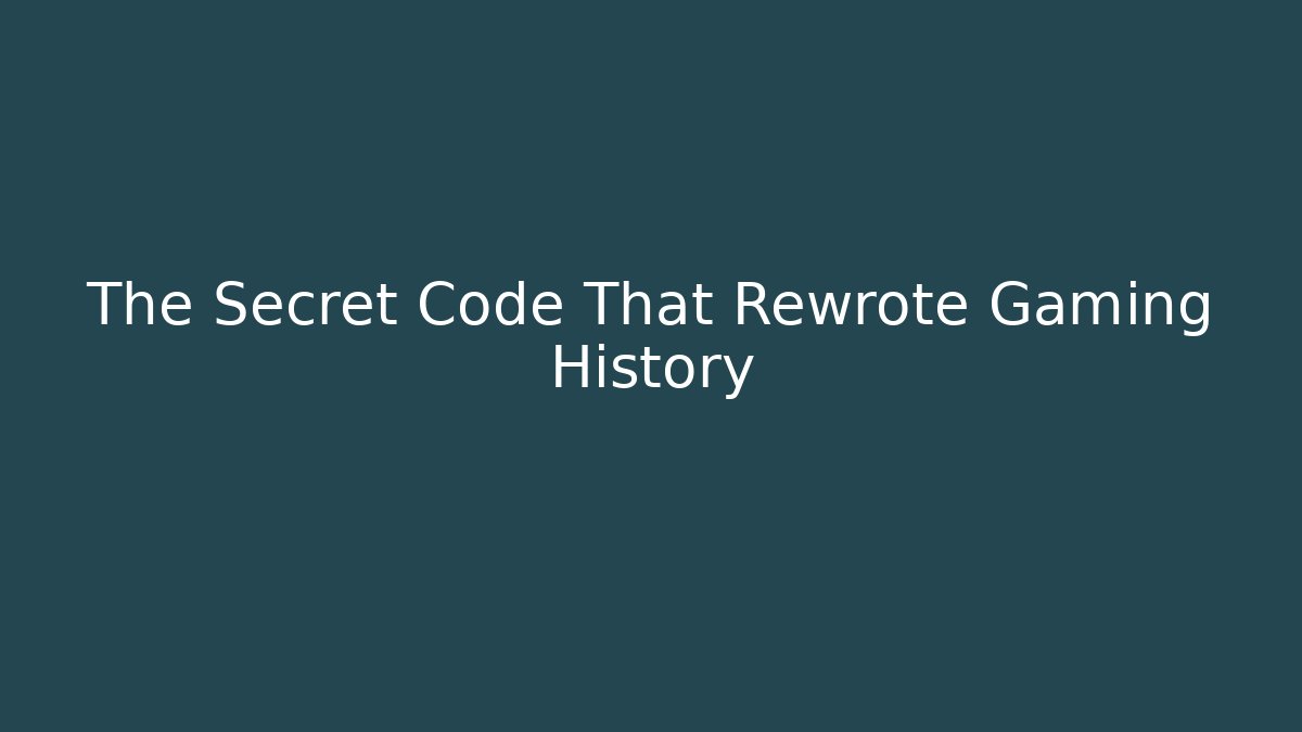 The Secret Code That Rewrote Gaming History