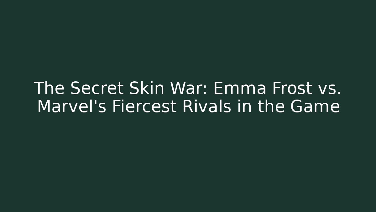 The Secret Skin War: Emma Frost vs. Marvel's Fiercest Rivals in the Game