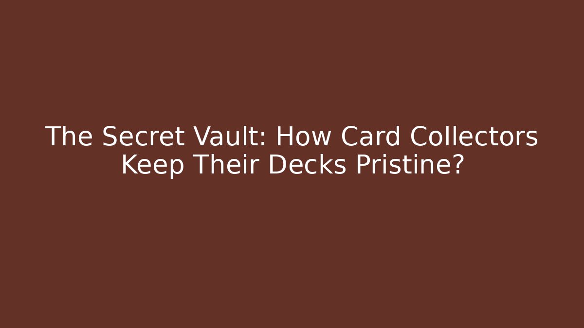 The Secret Vault: How Card Collectors Keep Their Decks Pristine? - Buddy Program