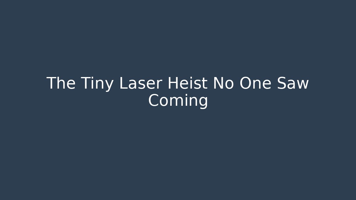 The Tiny Laser Heist No One Saw Coming - Buddy Program