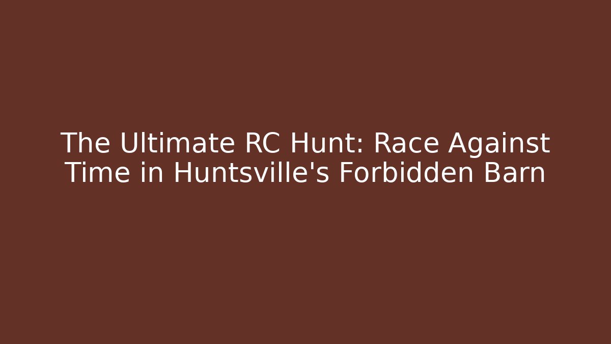 The Ultimate RC Hunt: Race Against Time in Huntsville's Forbidden Barn