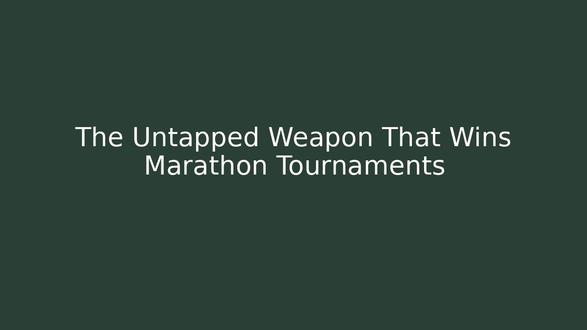 The Untapped Weapon That Wins Marathon Tournaments - Buddy Program