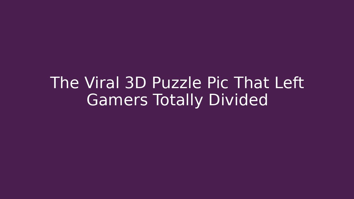 The Viral 3D Puzzle Pic That Left Gamers Totally Divided