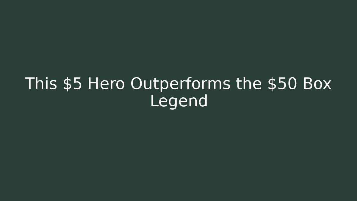 This $5 Hero Outperforms the $50 Box Legend - Buddy Program