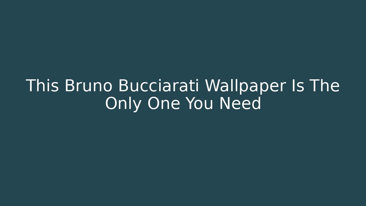 This Bruno Bucciarati Wallpaper Is The Only One You Need