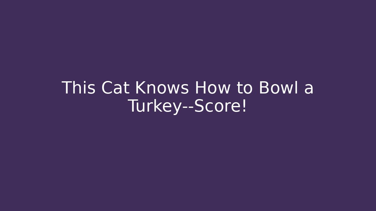 This Cat Knows How to Bowl a Turkey—Score!