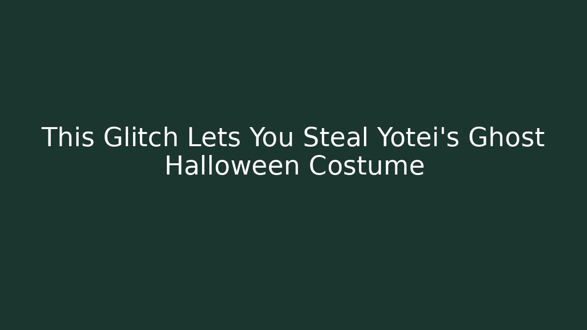 This Glitch Lets You Steal Yotei's Ghost Halloween Costume
