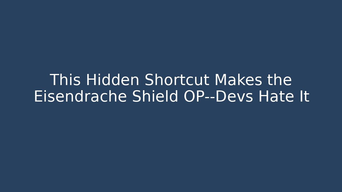 This Hidden Shortcut Makes the Eisendrache Shield OP—Devs Hate It
