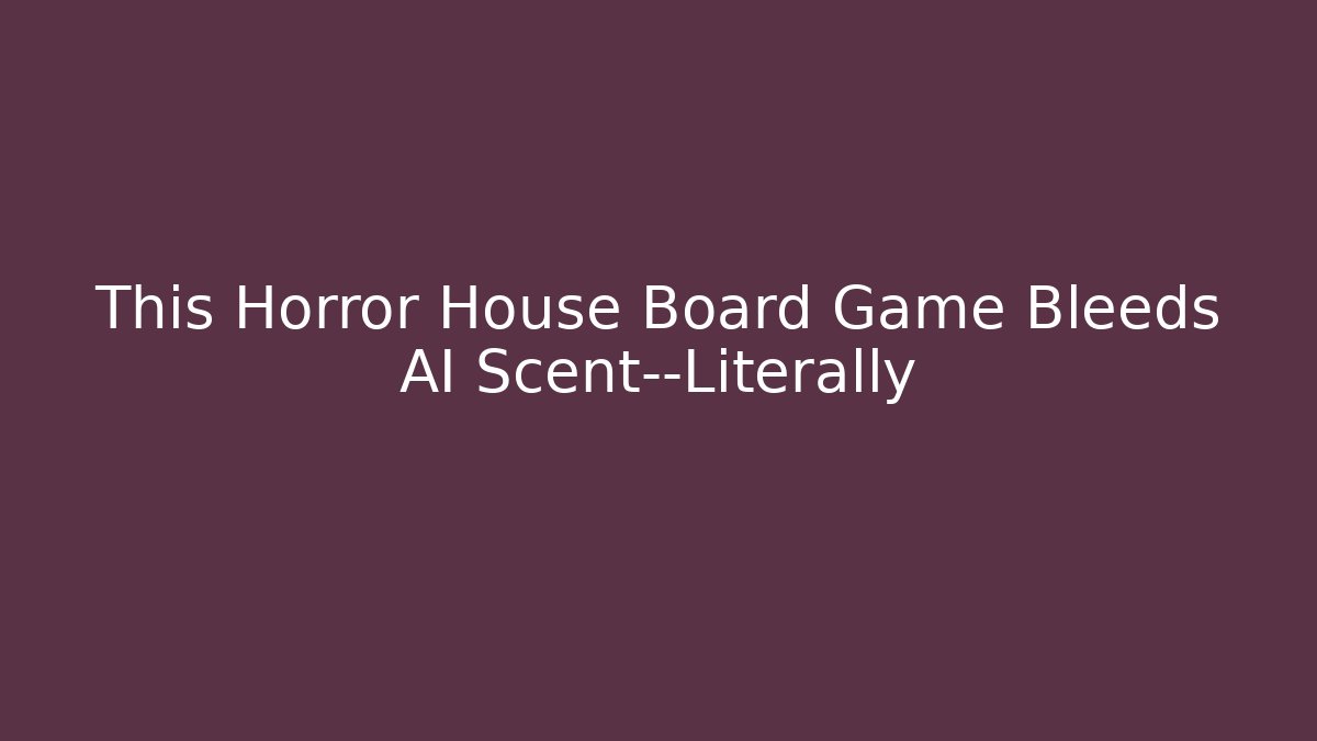 This Horror House Board Game Bleeds AI Scent—Literally - Buddy Program