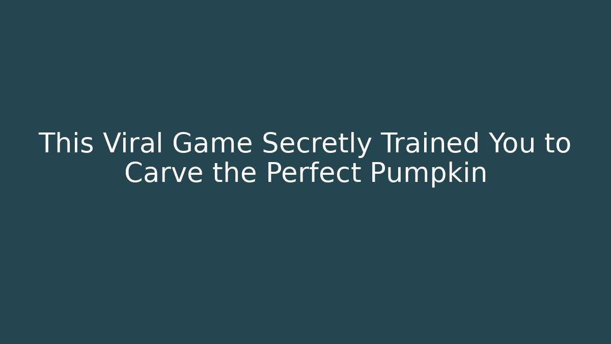 This Viral Game Secretly Trained You to Carve the Perfect Pumpkin