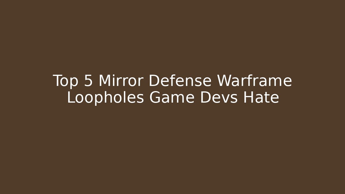 Top 5 Mirror Defense Warframe Loopholes Game Devs Hate - Buddy Program