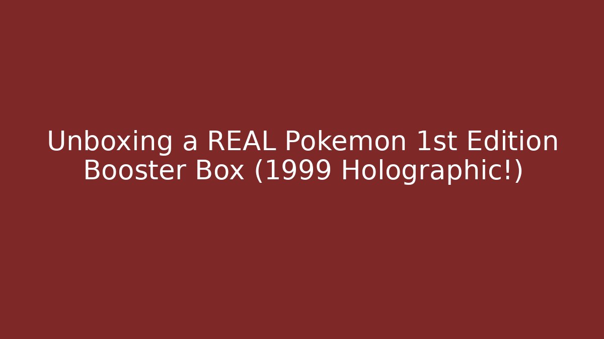 Unboxing a REAL Pokémon 1st Edition Booster Box (1999 Holographic!)