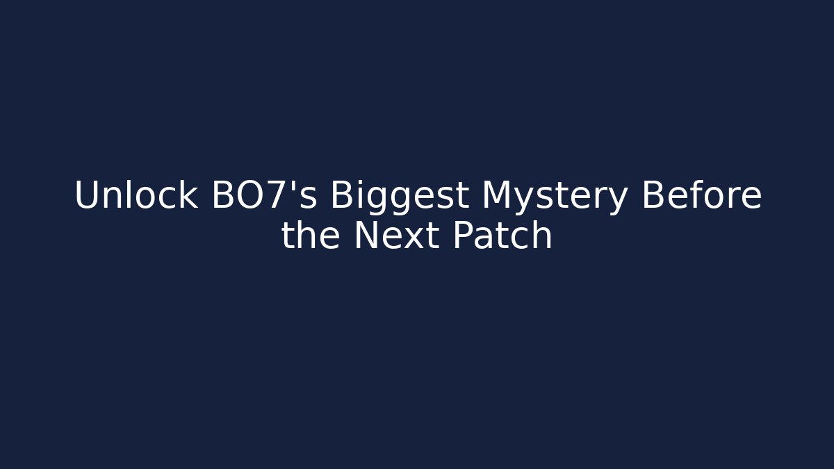 Unlock BO7's Biggest Mystery Before the Next Patch - Buddy Program