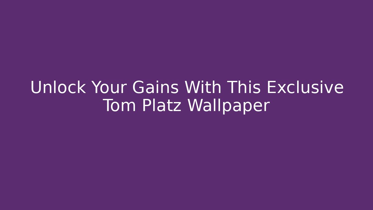 Unlock Your Gains With This Exclusive Tom Platz Wallpaper
