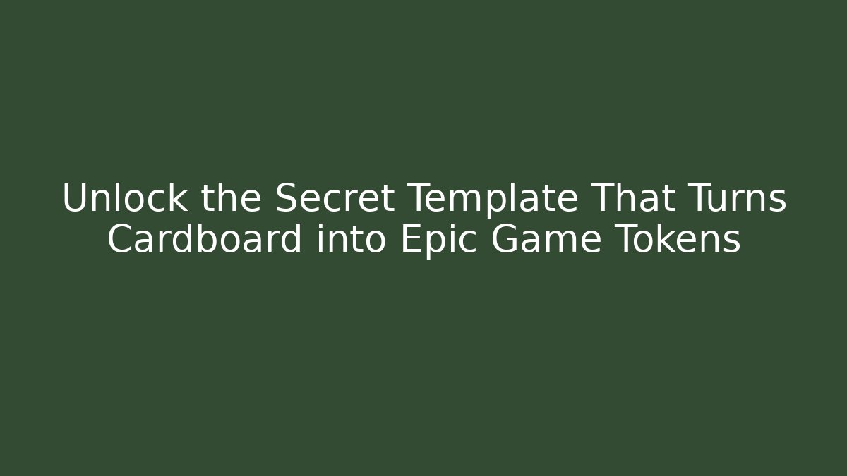 Unlock the Secret Template That Turns Cardboard into Epic Game Tokens