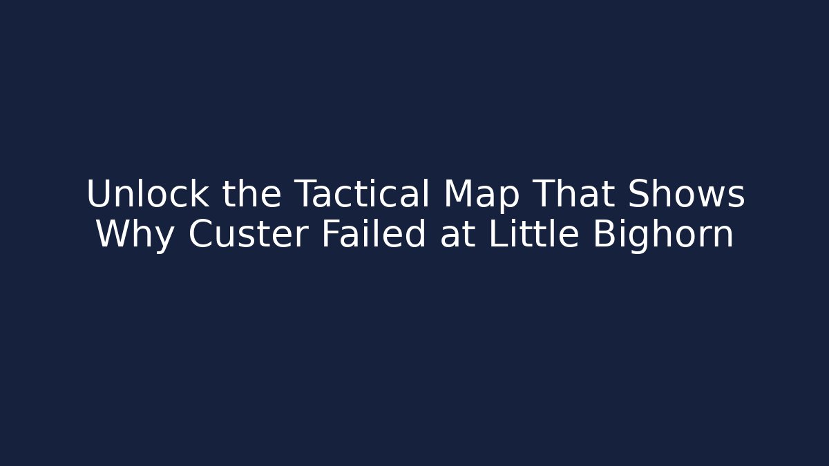 Unlock the Tactical Map That Shows Why Custer Failed at Little Bighorn